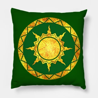 Atlantean Sun on Green Pillow