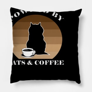 POWRED BY CATS AND COFFEE Pillow