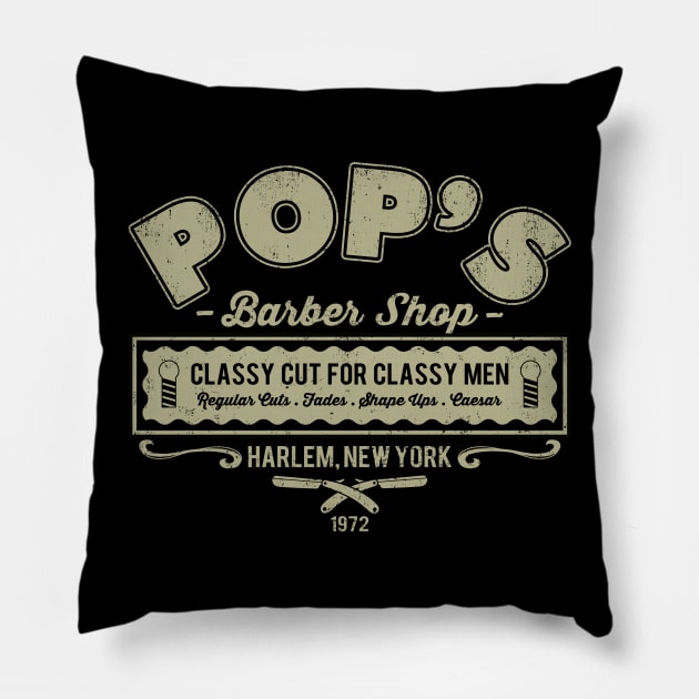 Harlem's Barber Shop Pillow by pigboom