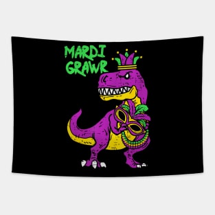 Mardi Grawr TRex Dino Toddler Kids Mardi Gras Boys Tapestry