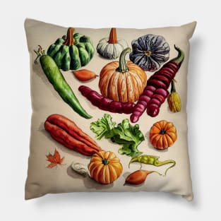 Autumn Kitchen Vegetables Pillow