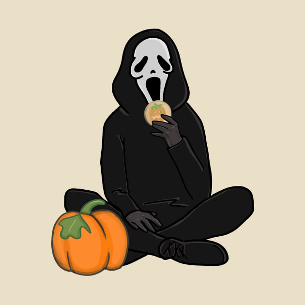 Ghostface eating pursburry pumpkin cookie by hypergrid