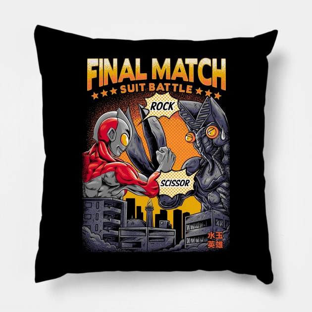 Final Match Suit Battle! Pillow by polkadothero