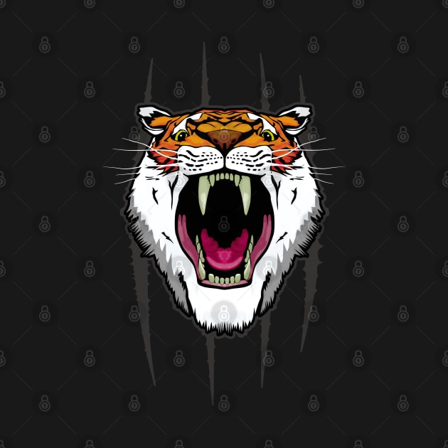 Roaring Tiger Face by TMBTM