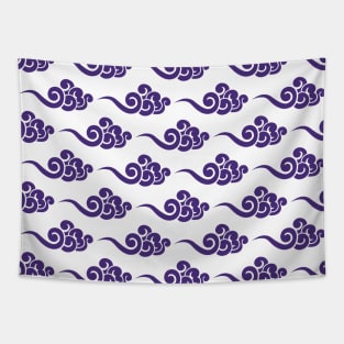 Purple Chinese Clouds Pattern Tapestry