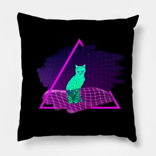 Vaporwave Cat Pillow
