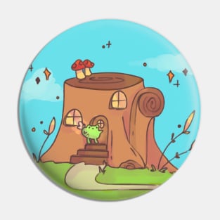 Fairy frog tree trunk home Pin