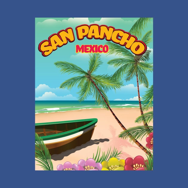 San Pancho beach travel poster by nickemporium1