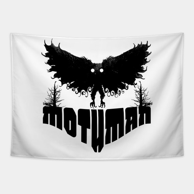 Mothman West Virginia Wing Humanoid Moth Retro Vintage Tapestry by National Cryptid Society