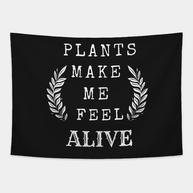 Plants Make Me Feel Alive (Mint Green) Tapestry by thcreations1