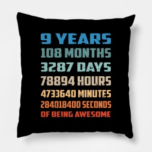 Funny 9 Years Birthday Pillow