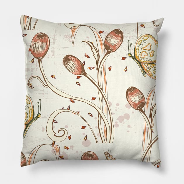 Retro Vintage 254 Pillow by RainerDesign