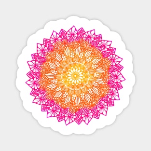 Pink-Orange Digital Mandala Magnet