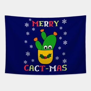 Merry Cact Mas - Opuntia Microdasys Cactus In Christmas Holly Pot Tapestry