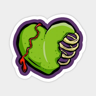 Love My Green Voodoo Dead Zombie Heart Magnet