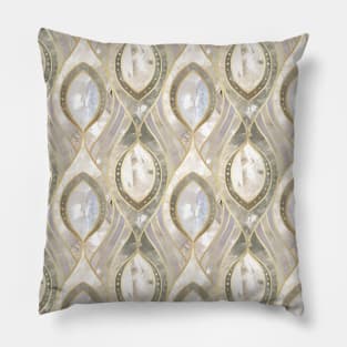 White Quartz & Gold Elegant Pattern Pillow