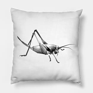 grayscale grasshopper Pillow