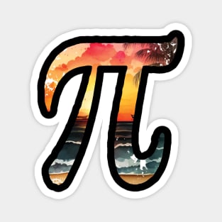 pi day sunset beach vintage Magnet