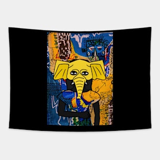 Express Your Zodiac Spirit with NFT Character - FemaleMask Street ArtGlyph on TeePublic Tapestry