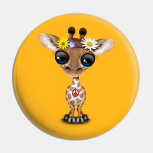 Cute Baby Giraffe Hippie Pin