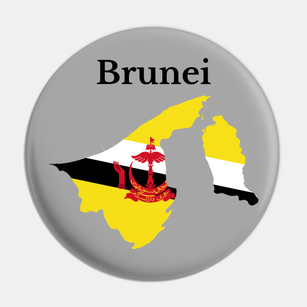 Brunei Map Flag Brunei Pin Teepublic