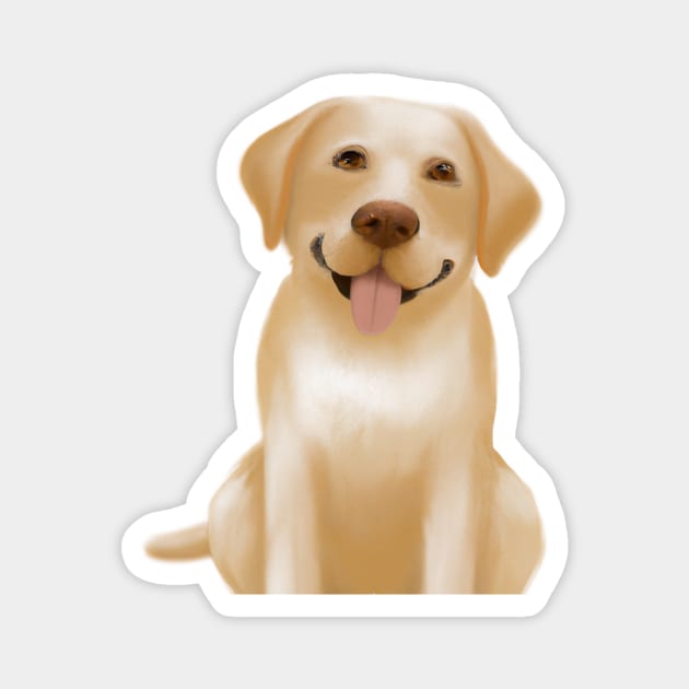 Cute Labrador Retriever Drawing Magnet by Play Zoo