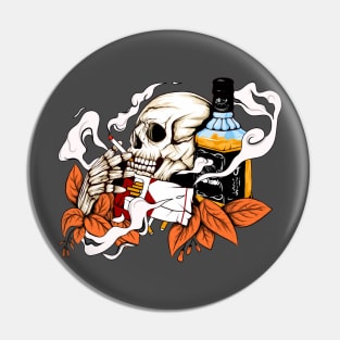 Skull and wine Pin