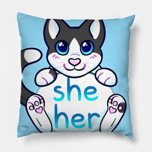 Kitty Pronouns - She/Her Pillow