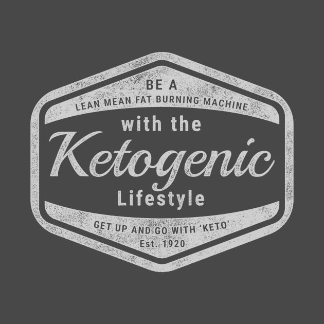 Retro Ketogenic Lifestyle Design Lt Grey by AccoladePrints