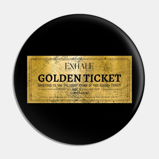 Vintage Willy Wonka Golden Ticket Pin by Ridgway