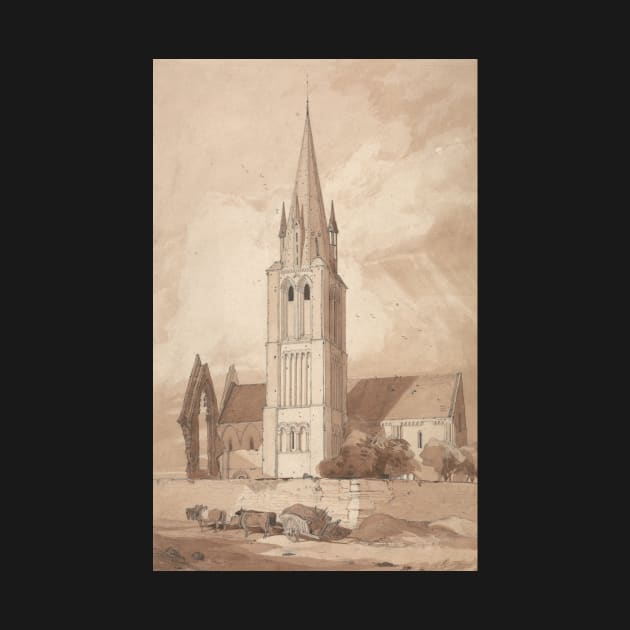 Douvres Church, Normandy by John Sell Cotman by Classic Art Stall