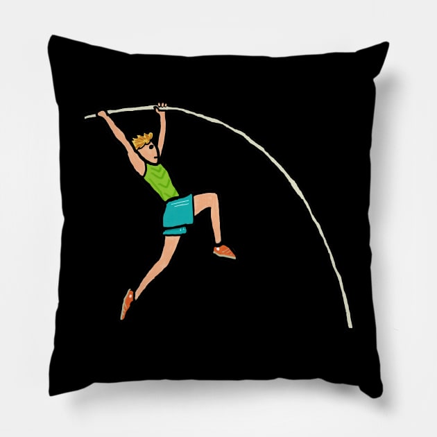 Pole Vaulting Pillow by Mark Ewbie