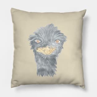 Emu Watercolor Pillow