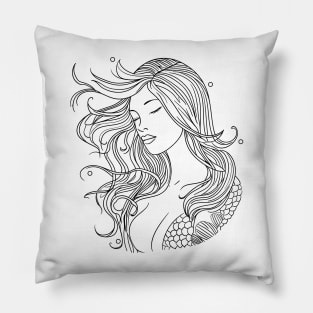 Dark mermaid lines Pillow