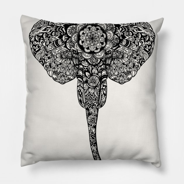 Mandala Elephant Pillow by huebucket