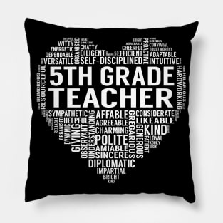 5th Grade Teacher Heart Pillow