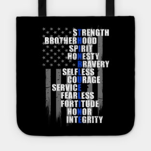 Police Holiday Gift - Thin Blue Line Flag - Law Enforcement Tote