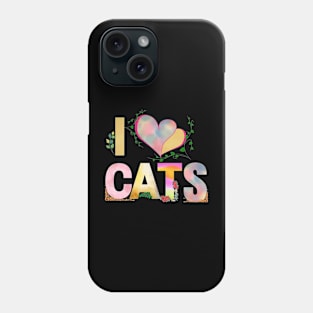 I love cats- watercolor Phone Case