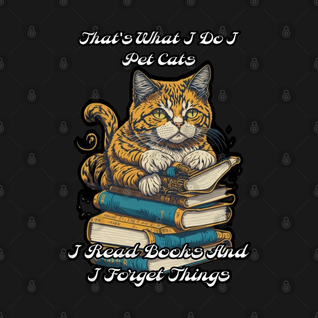 That's What I Do I Pet Cats I Read Books And I Forget Things by masterpiecesai