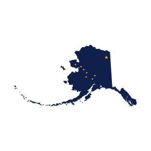 State of Alaska Shape with Flag Design T-Shirt