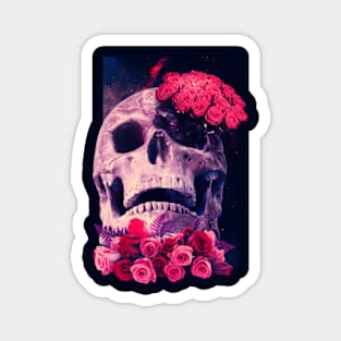 Skull and roses Magnet