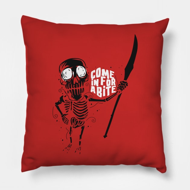 Come in for a Bite Pillow by Whatastory