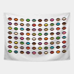 Colorful Pixel Donut Selection Tapestry