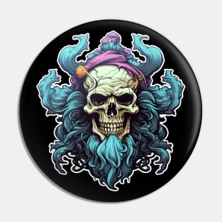 Bearded Pirate Flag Skull & Bones Pin