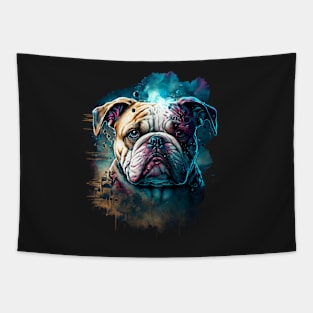 Bulldog Puppy doggy dog Sci-fi Tapestry