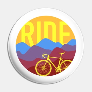 Ride - Cyclocross Bicycle Retro Colors Pin