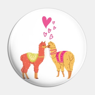 Cute Will You Be My Llamentine Romantic Animal Pun for Valentines Pin