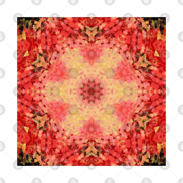 Digital Mandala Yellow, Pink, and Red by WormholeOrbital