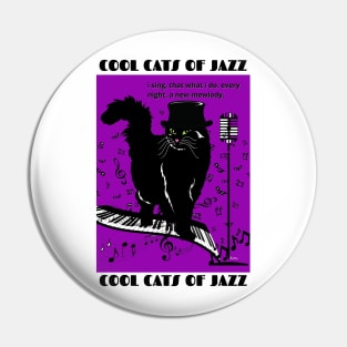 Cool Cats of Jazz-black cat Pin