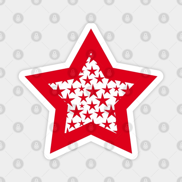 Red stars on white Magnet by hereswendy